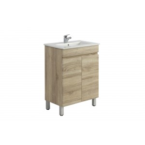 Berge Ensuite White Oak Free Standing 600 Vanity Cabinet Only